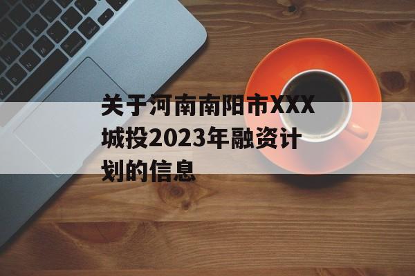 关于河南南阳市XXX城投2023年融资计划的信息