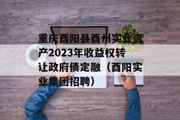 重庆酉阳县酉州实业资产2023年收益权转让政府债定融（酉阳实业集团招聘）