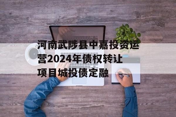 河南武陟县中嘉投资运营2024年债权转让项目城投债定融